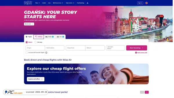 wizzair.com screenshot