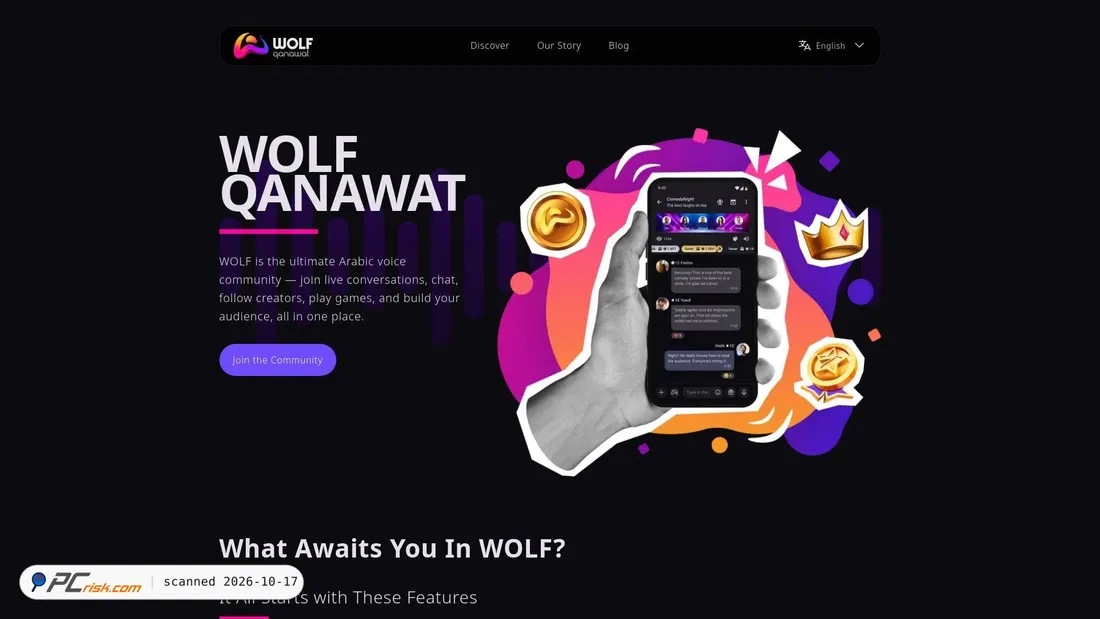 Captura de ecrã de wolf.live