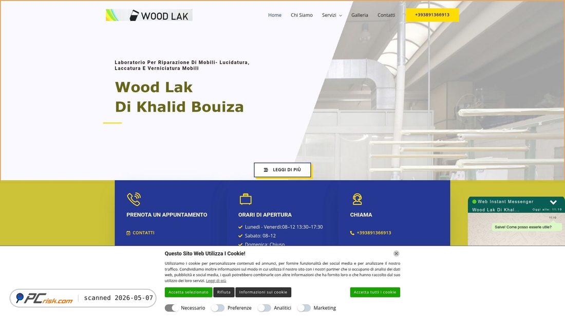 Captura de pantalla de woodlak.it