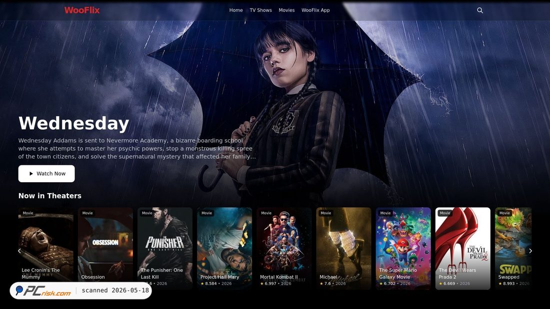 Screenshot of wooflix.io