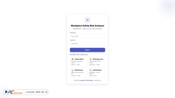 workplace-safety-analyzer.pages.dev screenshot