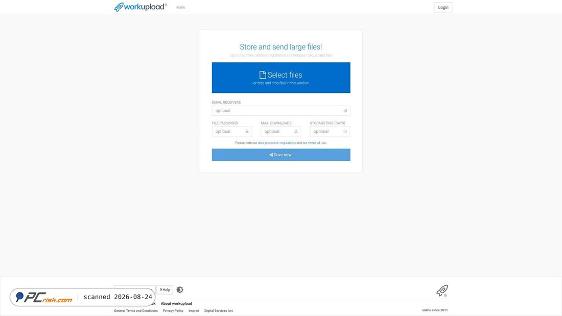 Screenshot di workupload.com