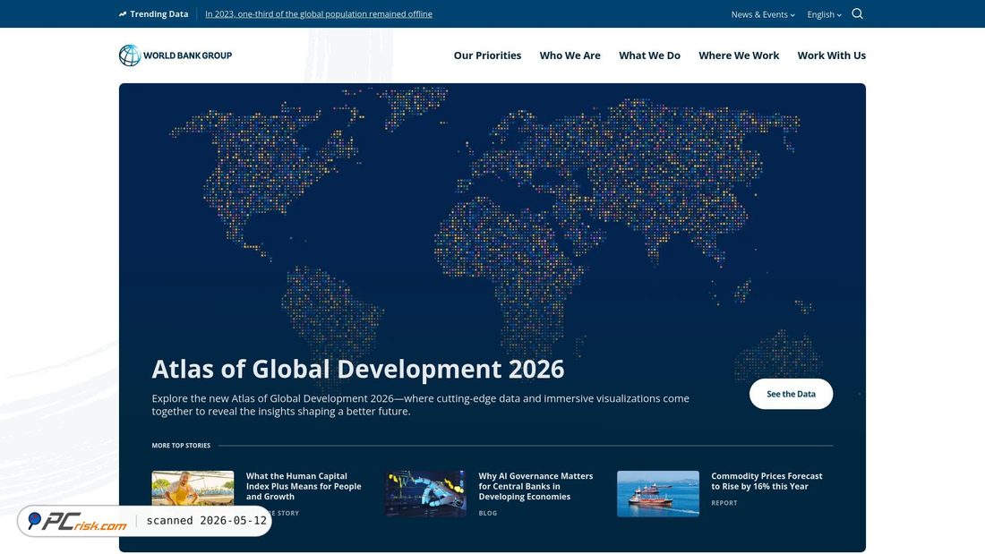 Screenshot di worldbank.org