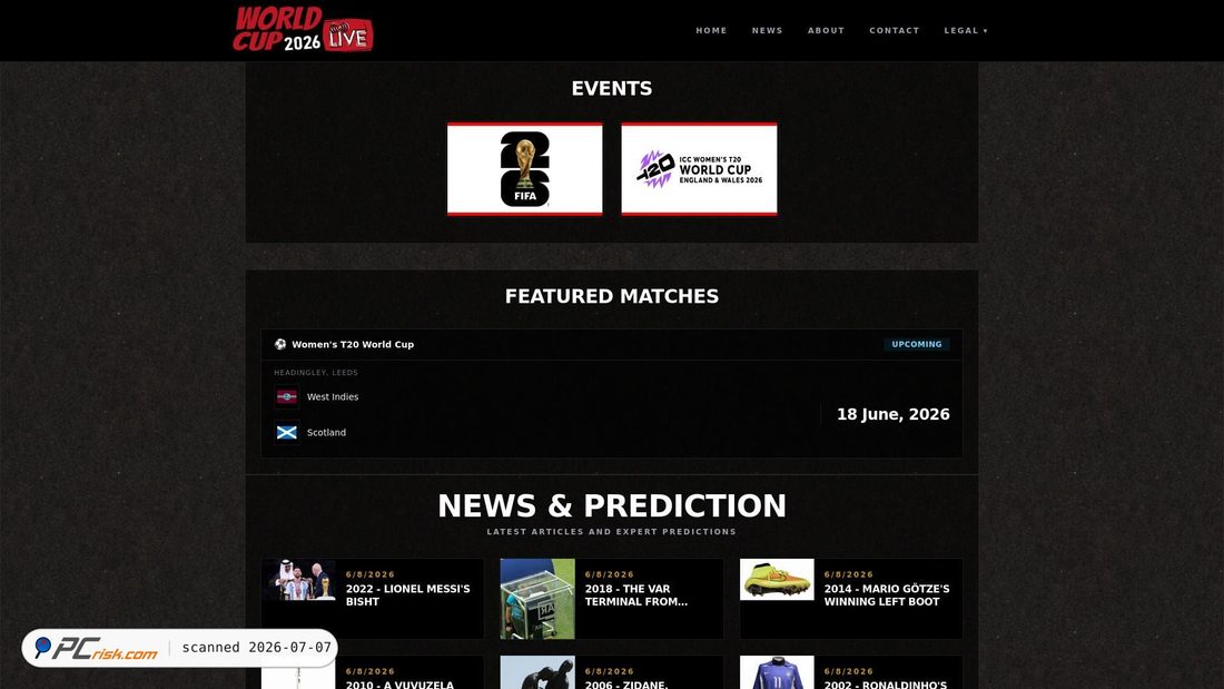 Screenshot of worldcup2026live.xyz