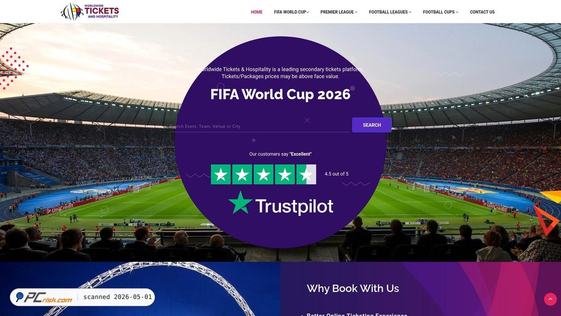 Screenshot di worldwideticketsandhospitality.com