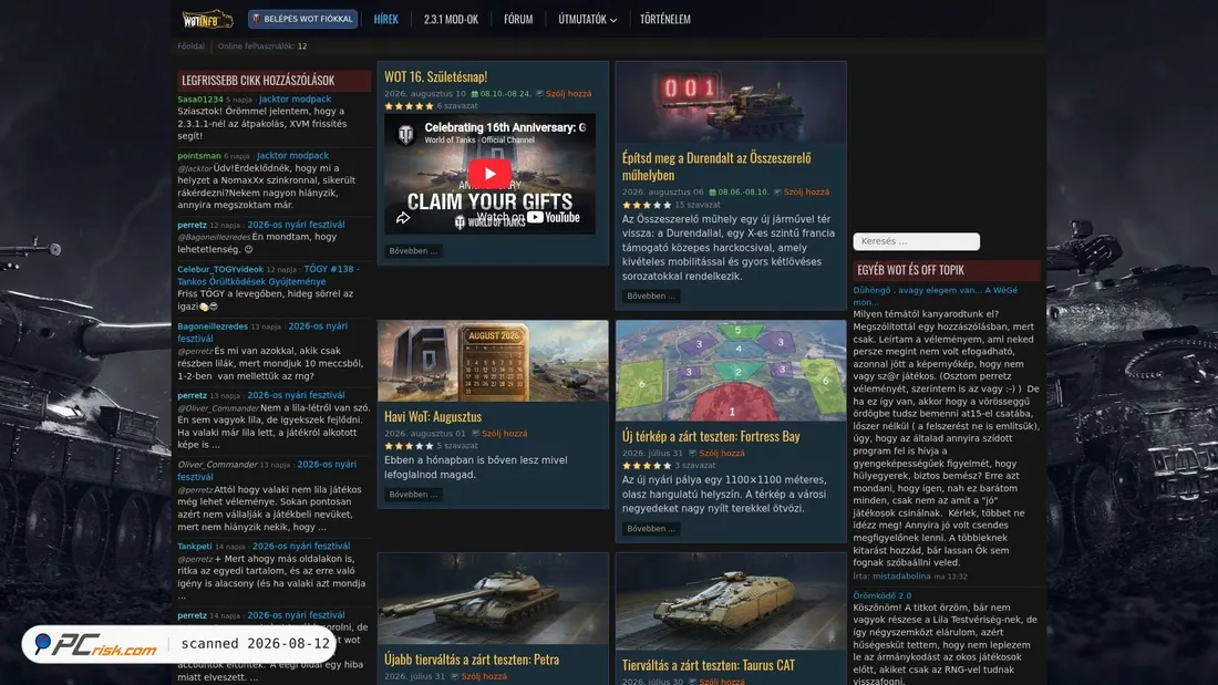 Screenshot of wotinfo2.hu