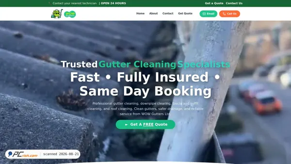 wowgutters.co.uk screenshot
