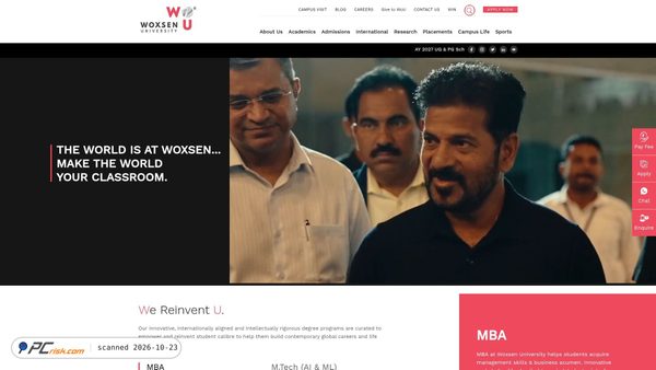 woxsen.edu.in screenshot