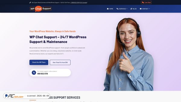 wpchatsupport.com screenshot