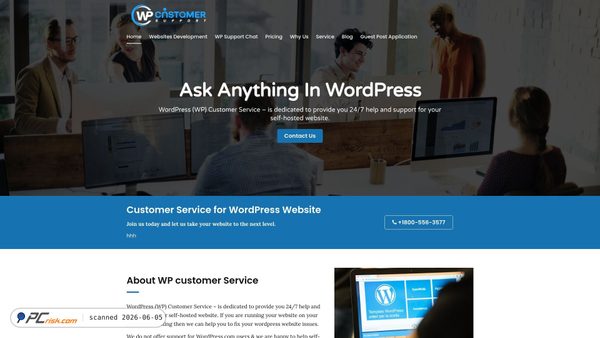 wpcustomerservice.com screenshot