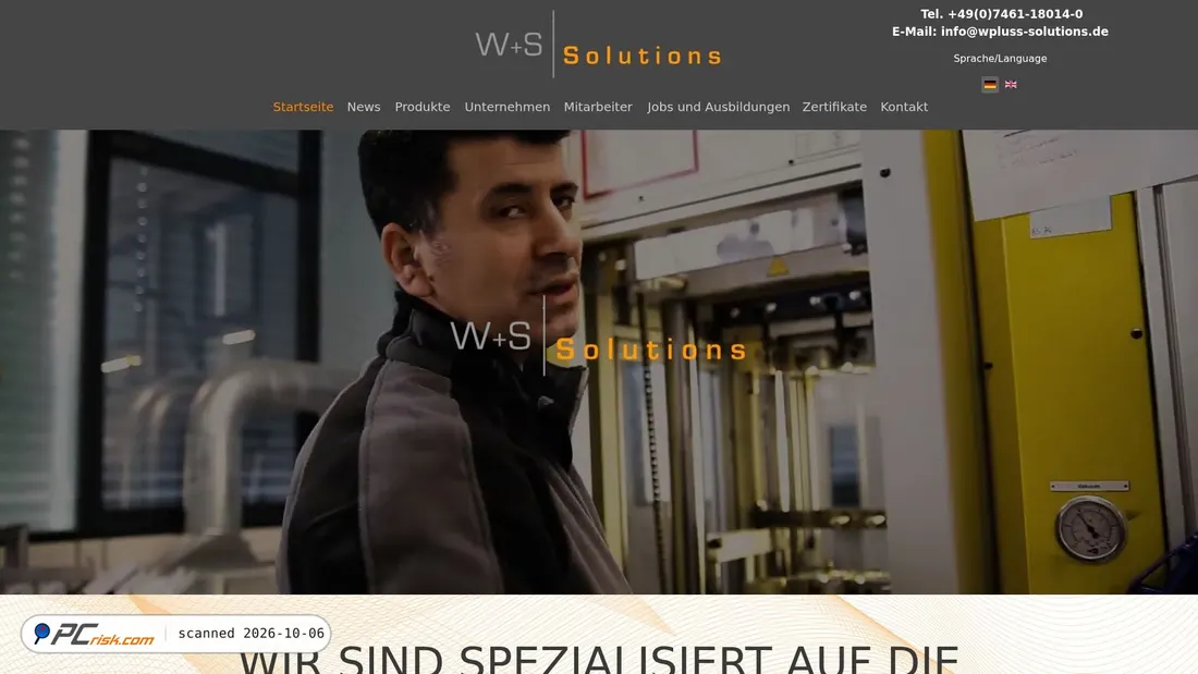 Captura de ecrã de wpluss-solutions.de