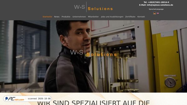 Screenshot van wpluss-solutions.de