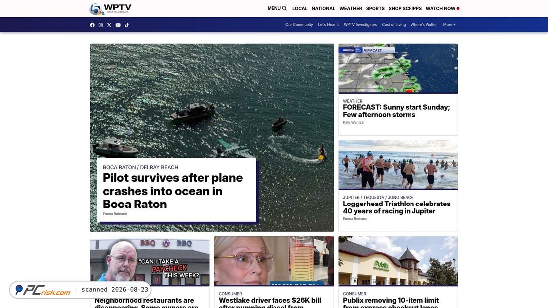 Captura de pantalla de wptv.com