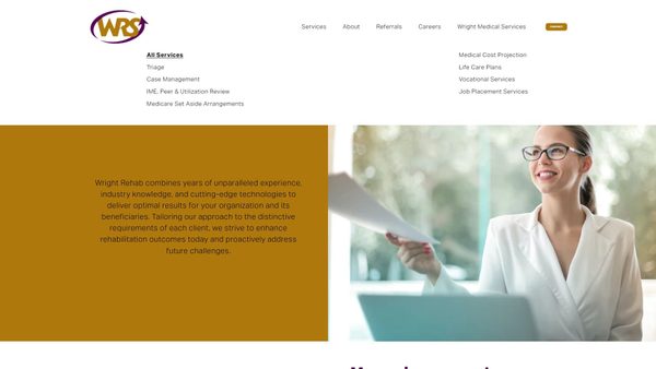 wrightrehab.com screenshot
