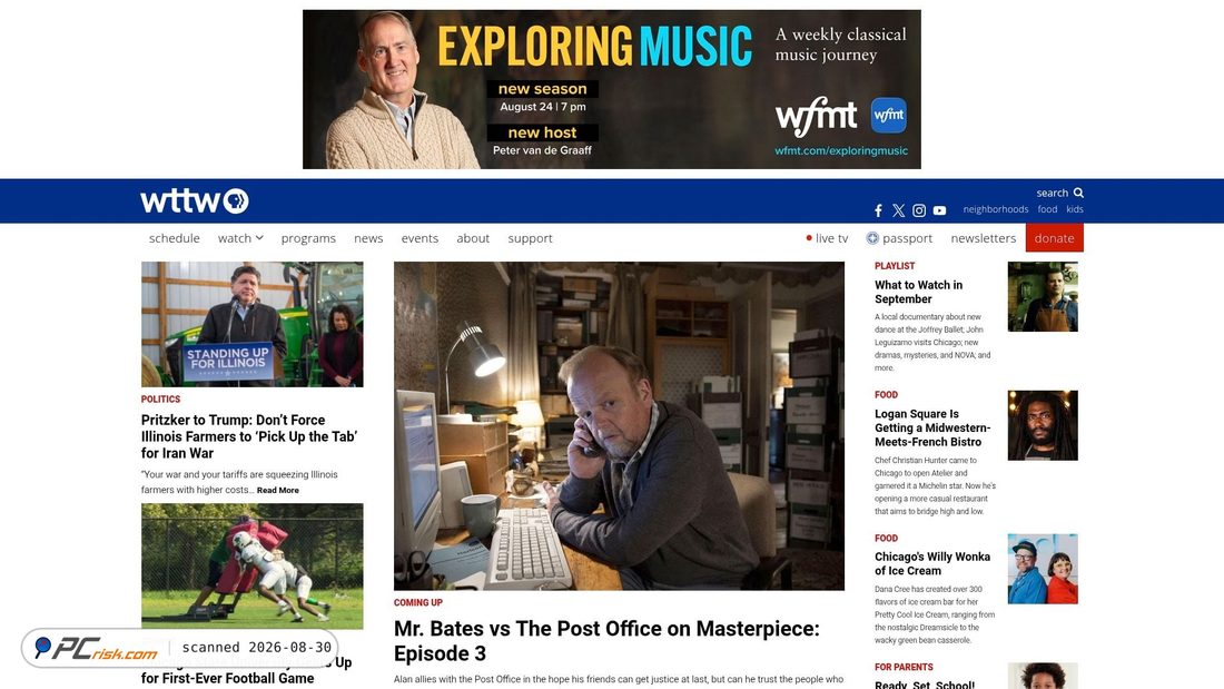 Screenshot von wttw.com
