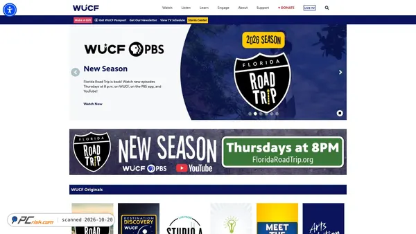 Captura de ecrã de wucf.org