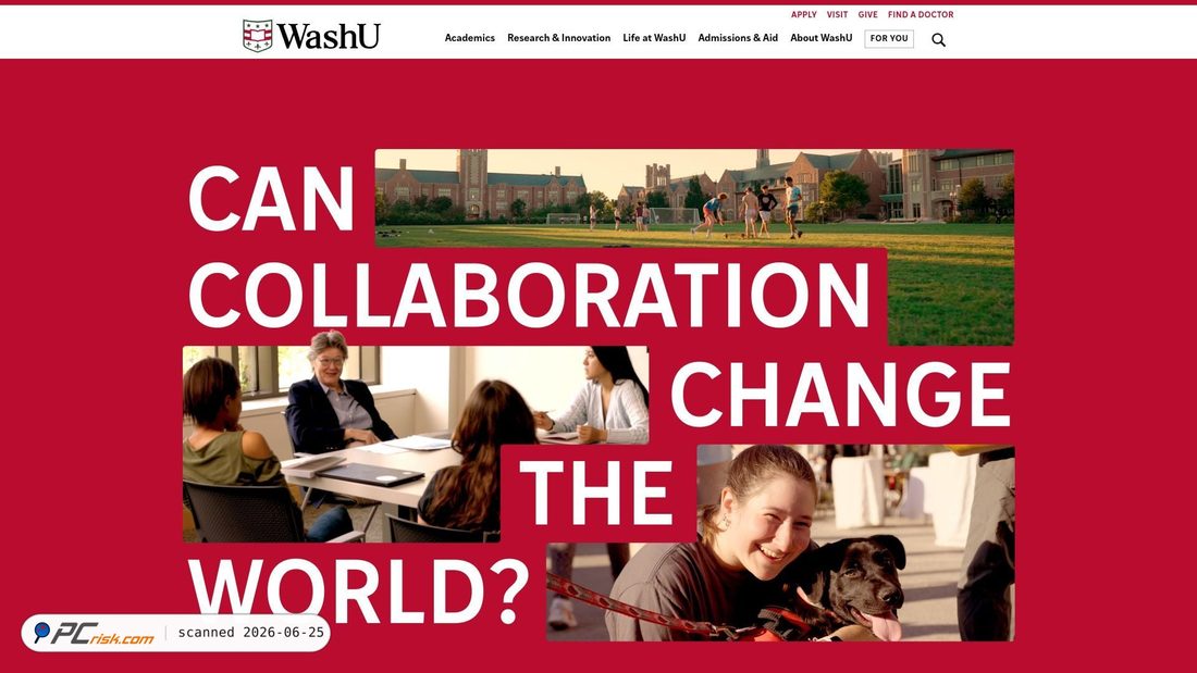 Screenshot of wustl.edu