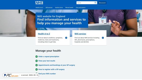 www.nhs.uk screenshot