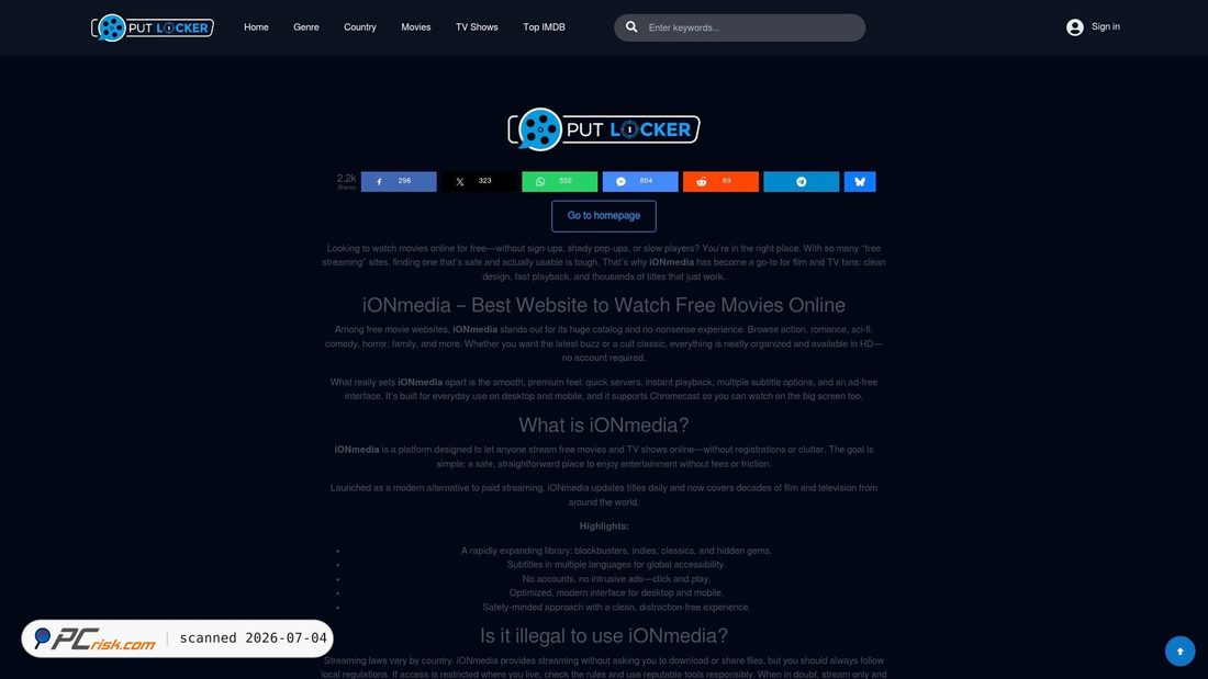Screenshot of www1.ionmedia.net