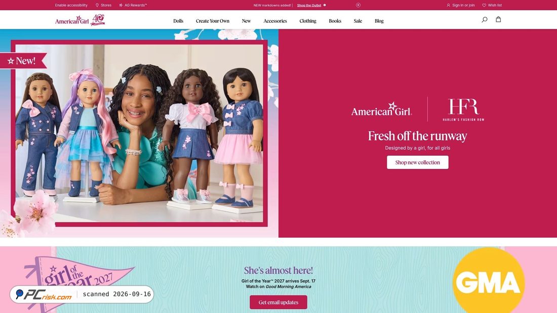 Zrzut ekranu www2.americangirl.com