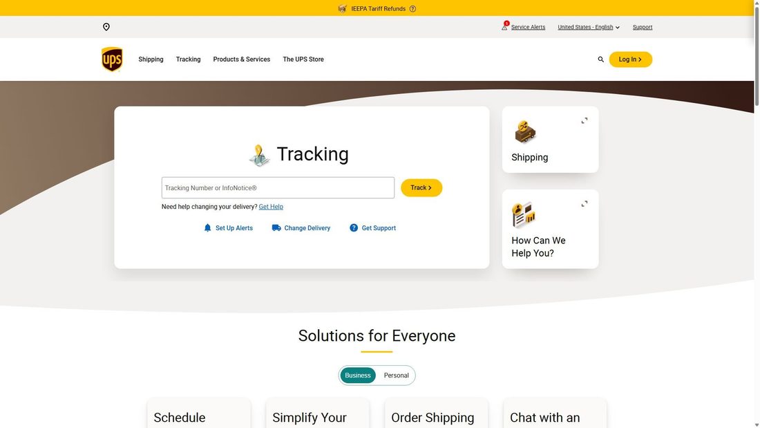 Captura de ecrã de wwwapps.ups.com
