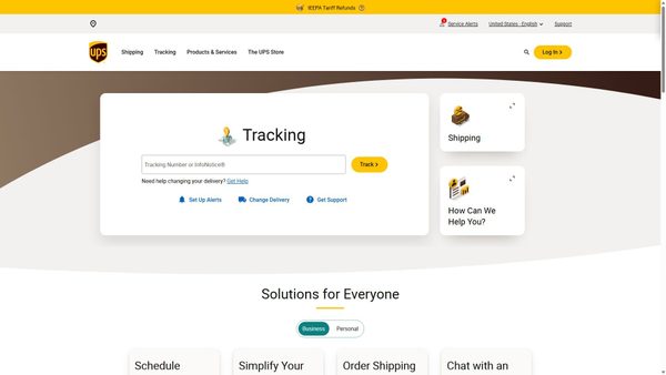 Captura de ecrã de wwwapps.ups.com
