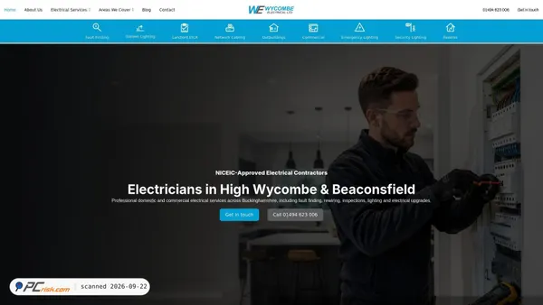 wycombe-electrical.com screenshot