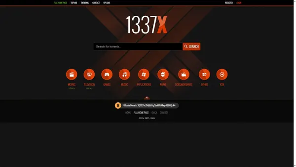 Screenshot di x1337x.eu
