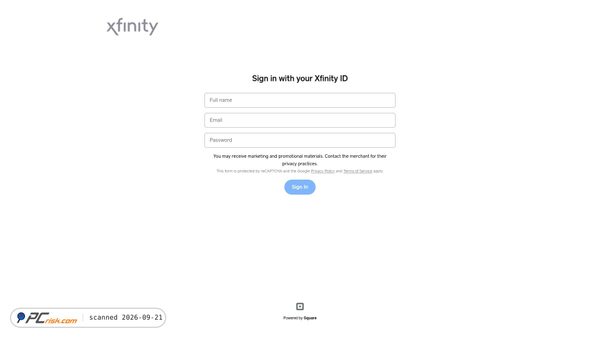 xfinity-updateform.square.site screenshot
