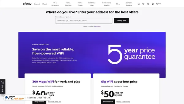 xfinity.com screenshot
