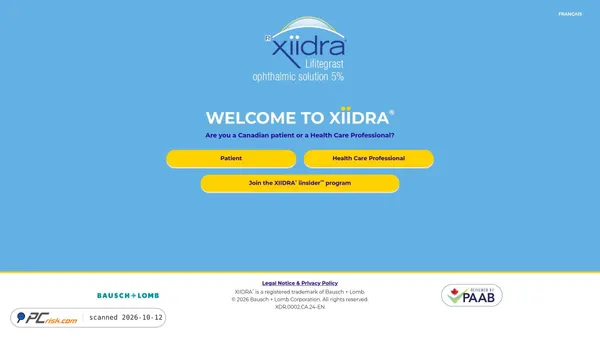 Capture d’écran de xiidradev.wpengine.com