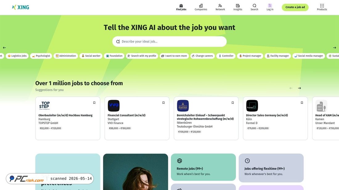 Screenshot van xing.com