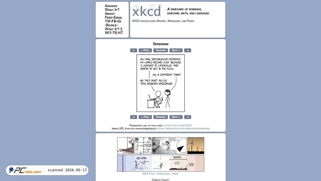 Screenshot of xkcd.com