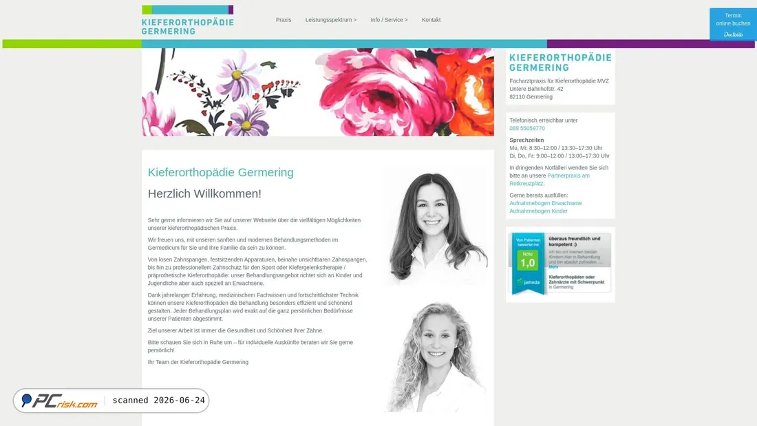 Screenshot of xn--kieferorthopdie-germering-wec.de