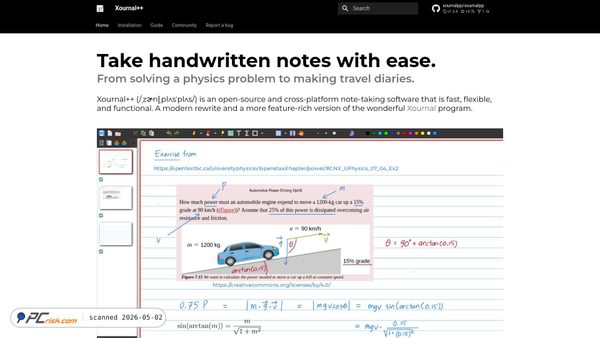 xournalpp.github.io screenshot