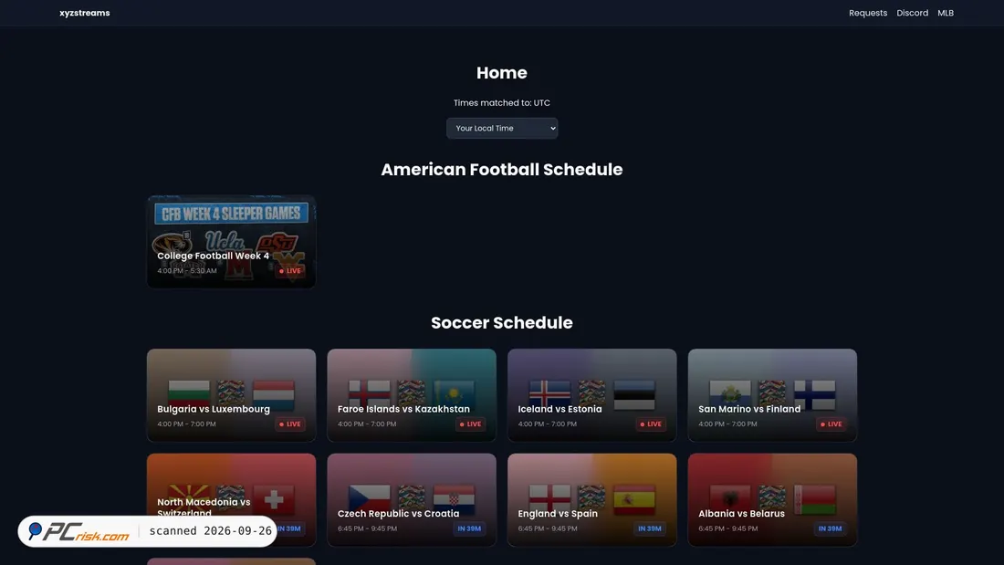 Screenshot of xyzstreams.st