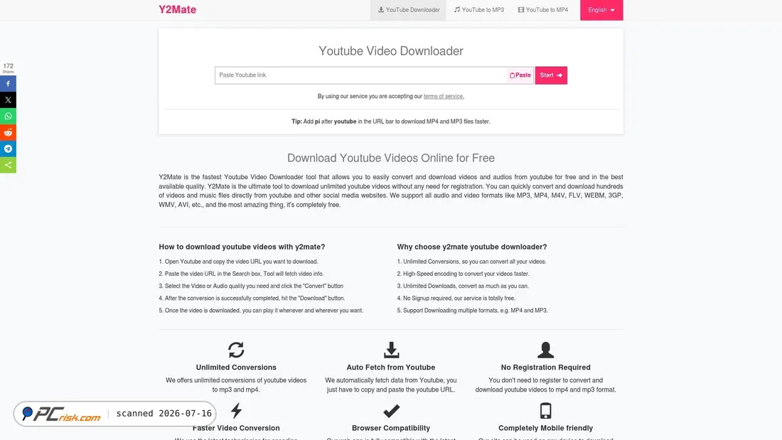 Screenshot of y2mate.is