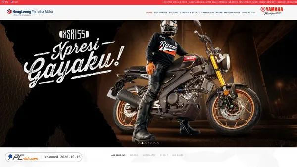 Captura de ecrã de yamaha-motor.com.my