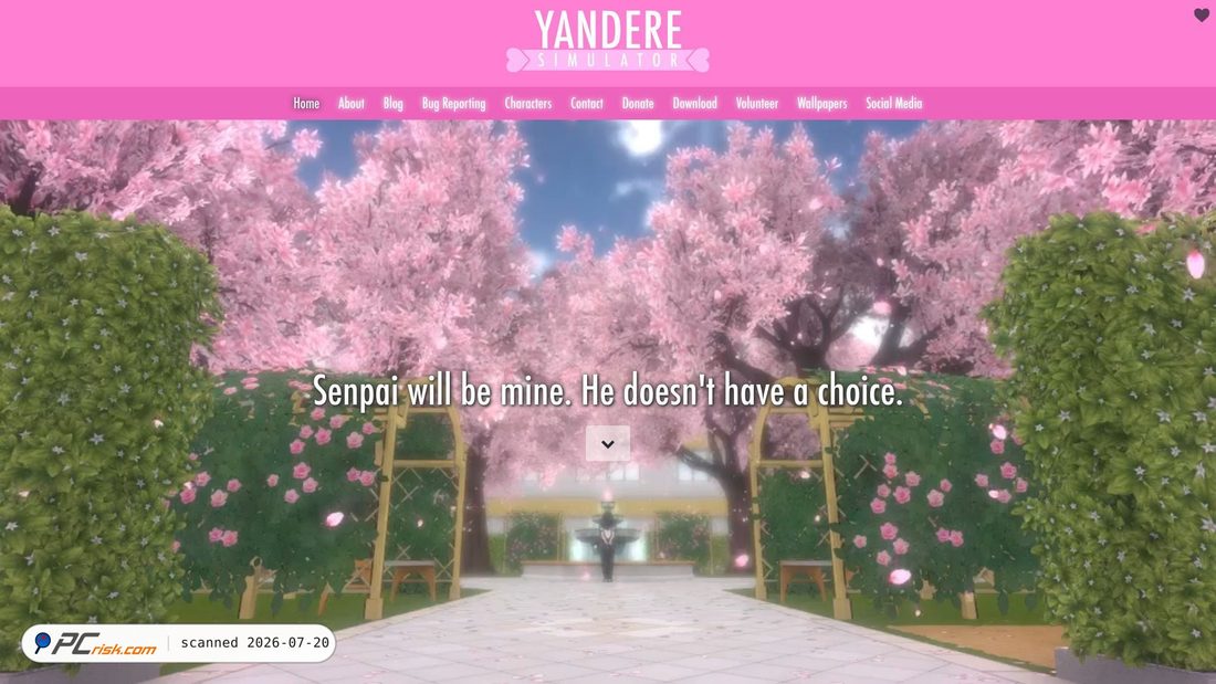 Screenshot of yanderesimulator.com