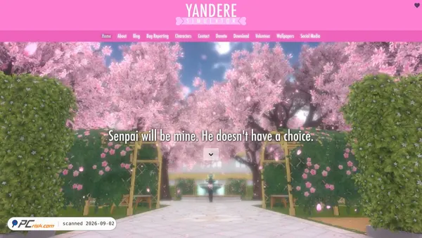 Screenshot di yanderesimulator.com