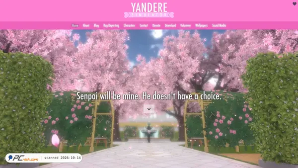 Screenshot di yanderesimulator.com