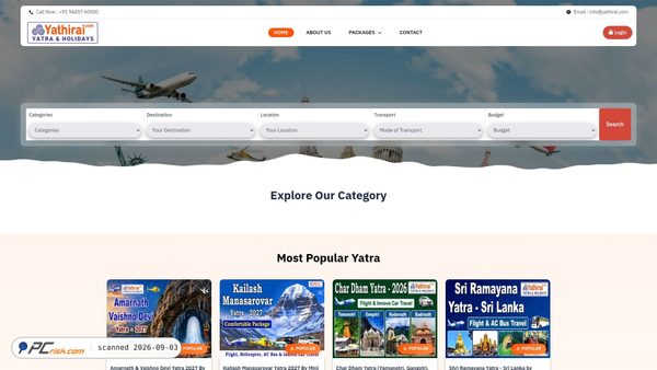 Screenshot van yathirai.com