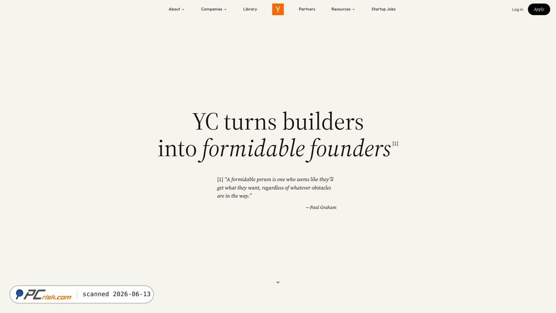 Screenshot di ycombinator.com