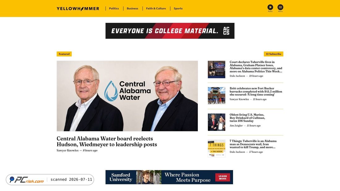 Screenshot of yellowhammernews.com