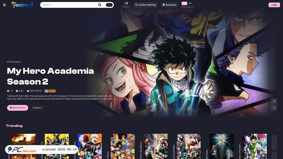 Screenshot of yenime.net