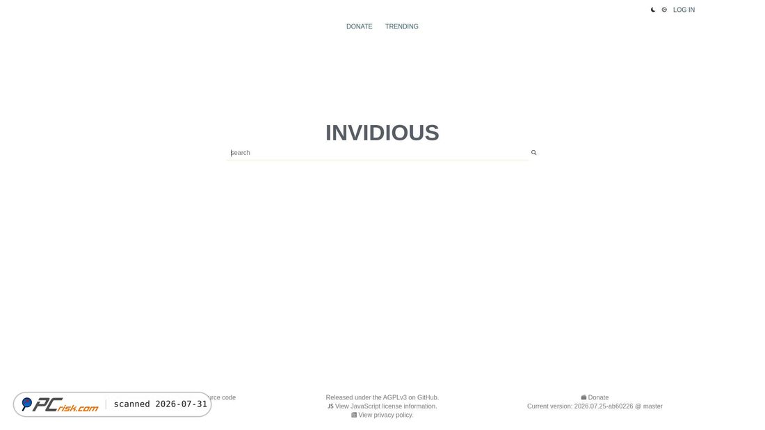 Screenshot of yewtu.be