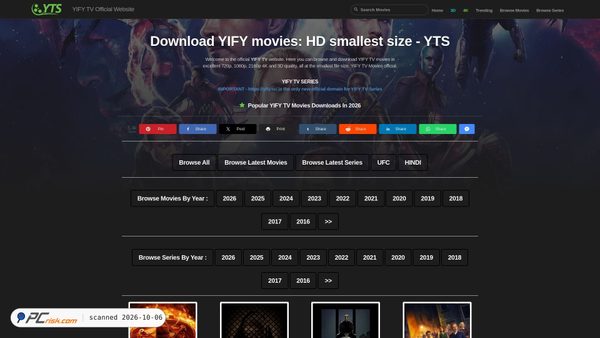 Zrzut ekranu yify.sc