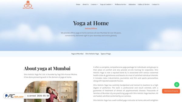 yoga.shivholisticyoga.com screenshot