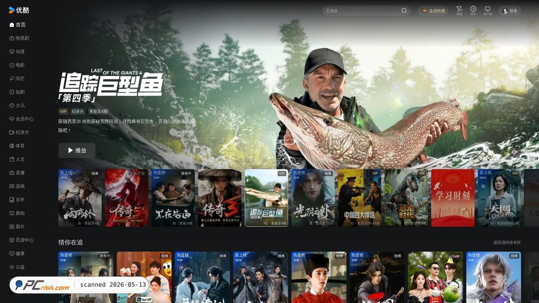 Screenshot of youku.com