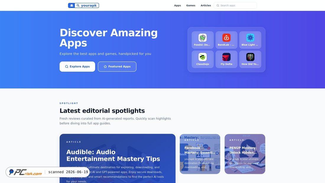 Screenshot of yourapk.com